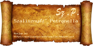 Szalisznyó Petronella névjegykártya